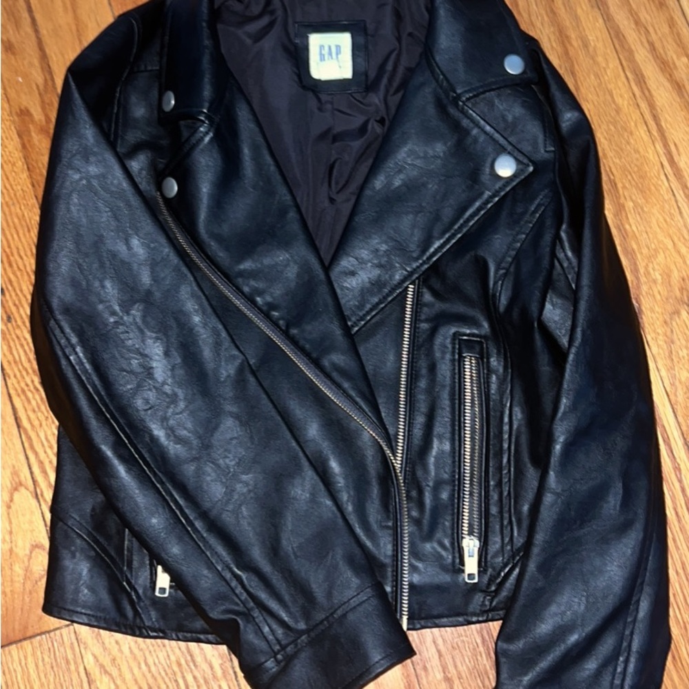 Gap kids black motorcycle jacket